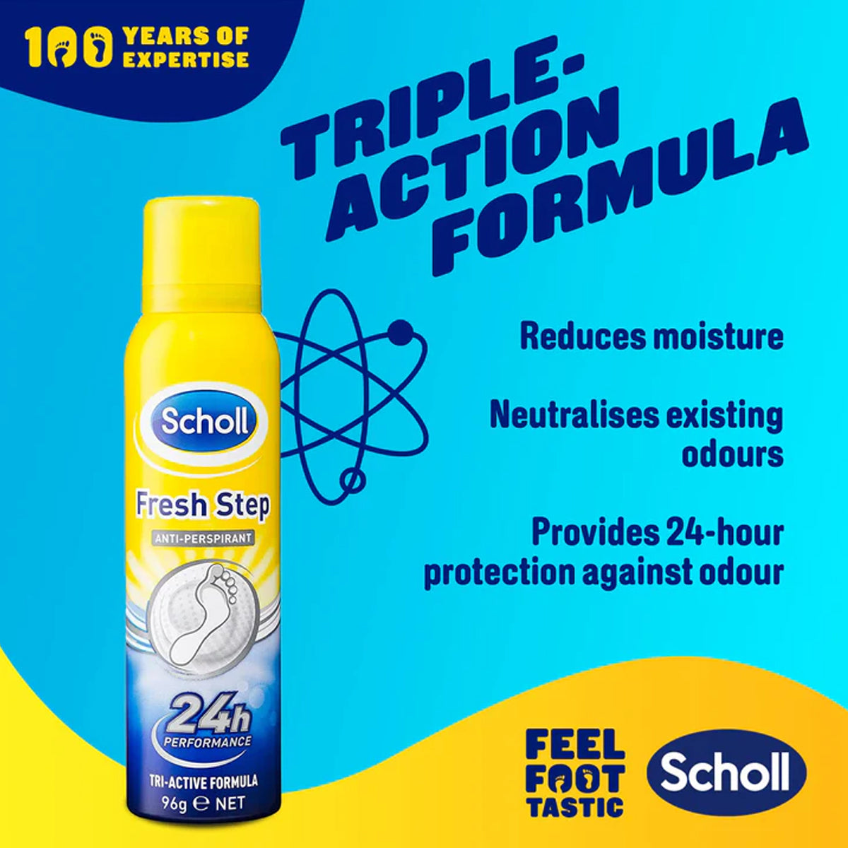 สเปรย์ระงับกลิ่นเท้า สกอลล์ Scholl Fresh Step Anti-Perspirant Foot Spray - Scholl Shoes Thailand