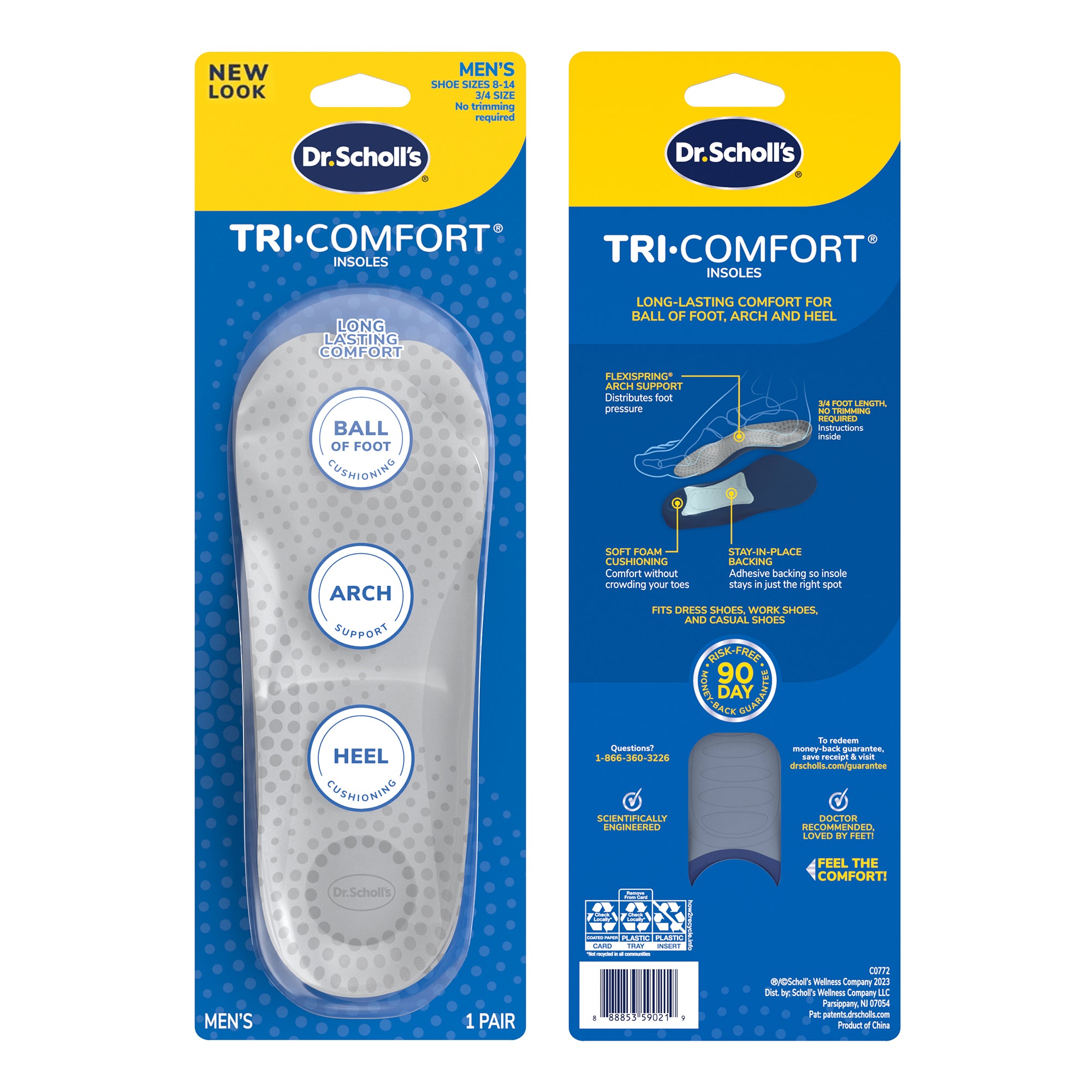 แผ่นรองเท้า สำหรับรองรับแรงกระแทกของปลายฝ่าเท้า อุ้งเท้า และส้นเท้า Dr.Scholls Tri-Comfort Insoles - Scholl Shoes Thailand