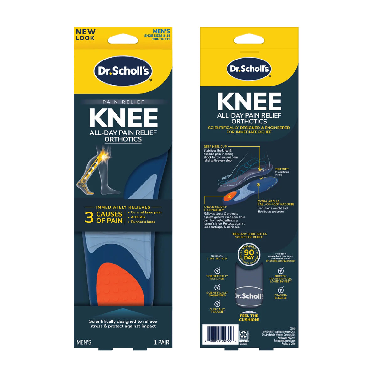 แผ่นรองเท้า สำหรับอาการปวดเข่า ปวดข้อต่อ Dr.Scholls Pain Relief Knee Men - Scholl Shoes Thailand