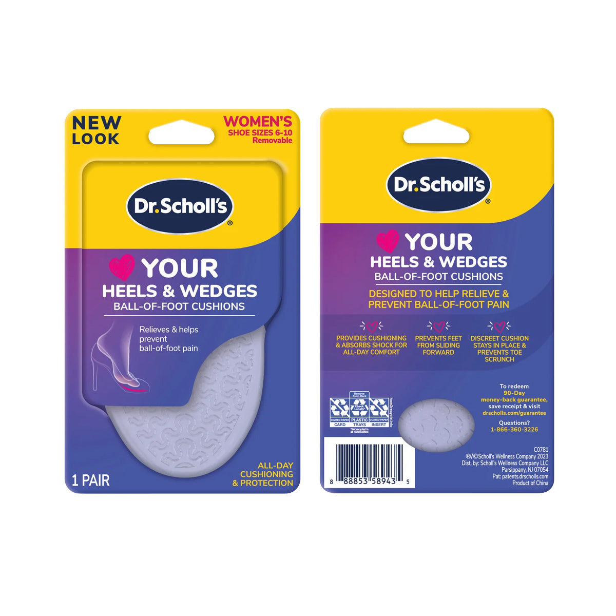 แผ่นรองเท้า สำหรับรองเท้าส้นสูง Dr.Scholls Your Heels & Wedges Ball-of-Foot Cushions Women - Scholl Shoes Thailand