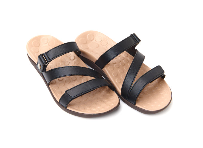 Women's slip-on sandals, Metha model, black