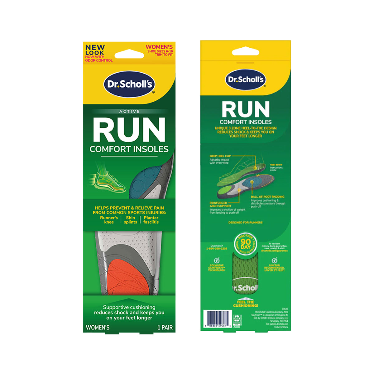 แผ่นรองเท้า สำหรับการวิ่ง Dr.Scholl's Active Run Comfort Insoles