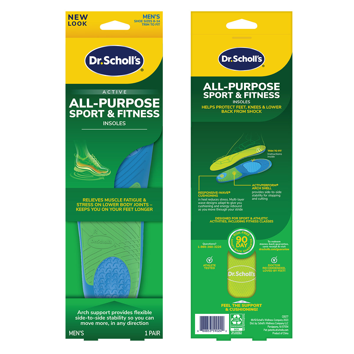 แผ่นรองเท้า สำหรับใช้ระหว่างเล่นกีฬาและฟิตเนส Dr.Scholl's Active All Purpose Sport & Fitness Insoles