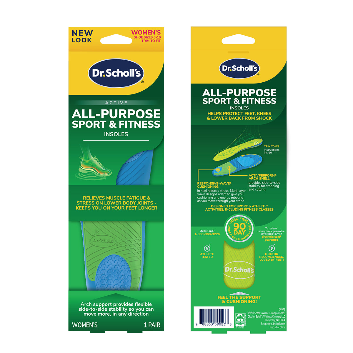 แผ่นรองเท้า สำหรับใช้ระหว่างเล่นกีฬาและฟิตเนส Dr.Scholl's Active All Purpose Sport & Fitness Insoles