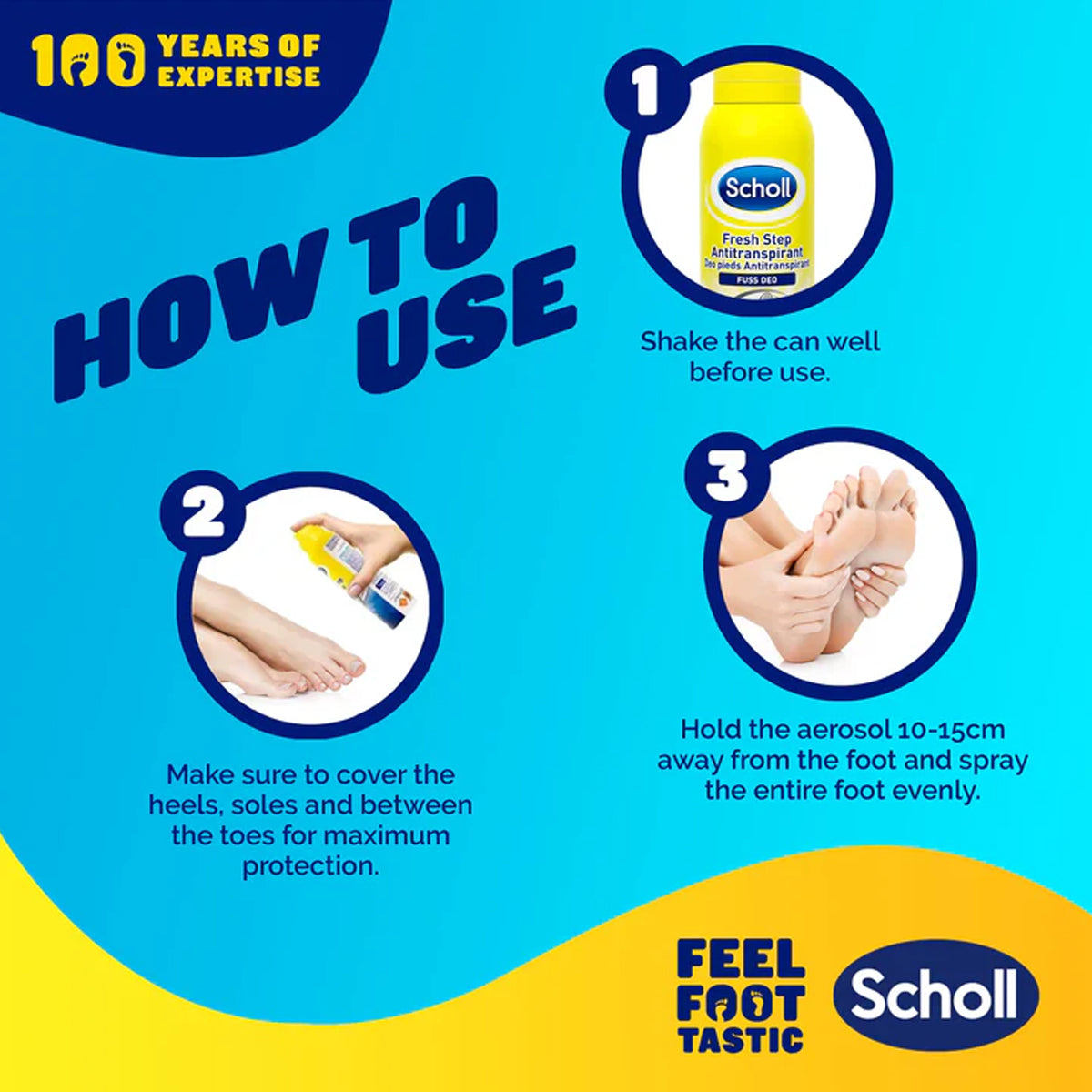 สเปรย์ระงับกลิ่นเท้า สกอลล์ Scholl Fresh Step Anti-Perspirant Foot Spray