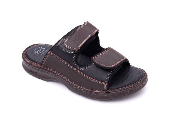รองเท้าแตะ ผู้ชาย สกอลล์ แบบสวม รุ่น Idaho สีดำ/น้ำตาลเข้ม - Scholl Shoes Thailand