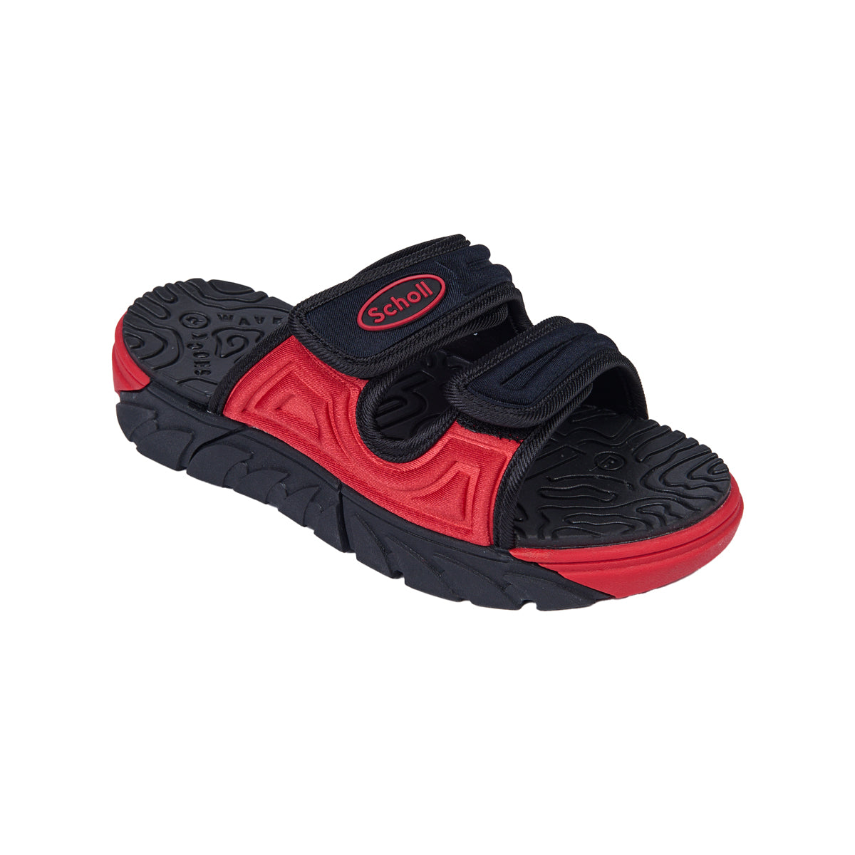 รองเท้าแตะ Unisex สกอลล์ แบบสวม รุ่น Cyclone Twotone สีดำ/แดง - Scholl Shoes Thailand
