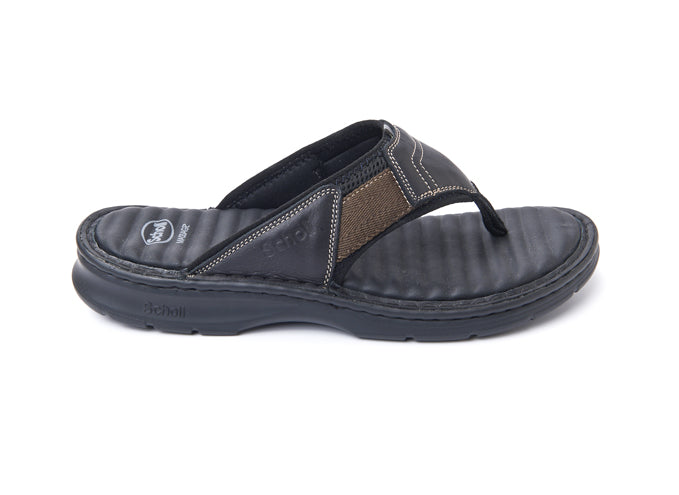 รองเท้าแตะ ผู้ชาย สกอลล์ หูหนีบ รุ่น Indiana สีดำ - Scholl Shoes Thailand
