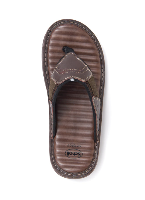รองเท้าแตะ ผู้ชาย สกอลล์ หูหนีบ รุ่น Indiana สีน้ำตาลเข้ม - Scholl Shoes Thailand